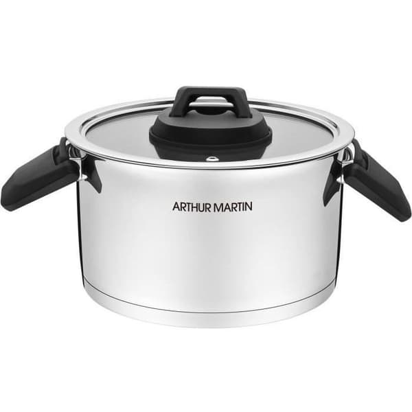 Arthur Martin Saucepan Set with Folding Handles - Stainless Steel - AM6321