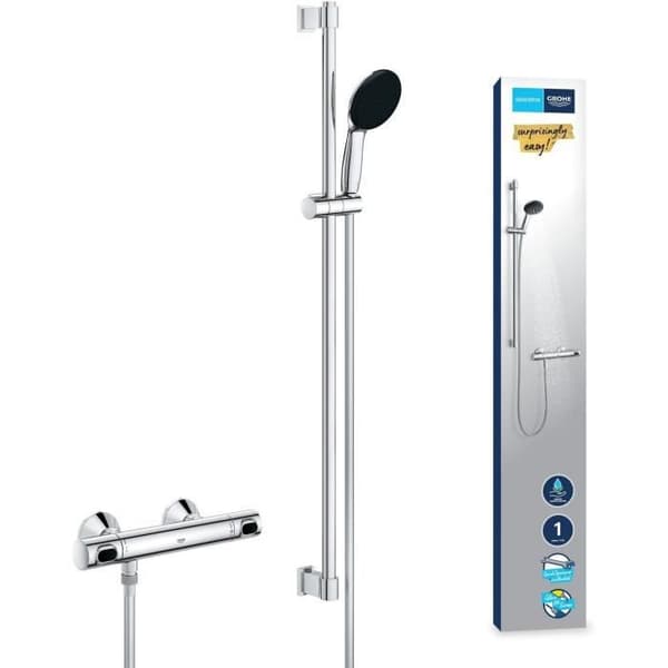 Shower Set - 1 Spray - Thermostatic Mixer - GROHE - 34805001 - Grey