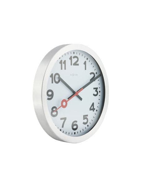 NeXtime NE-3998AR Wall Clock Dia. 19 Cm, Brushed Aluminium, 'Station'