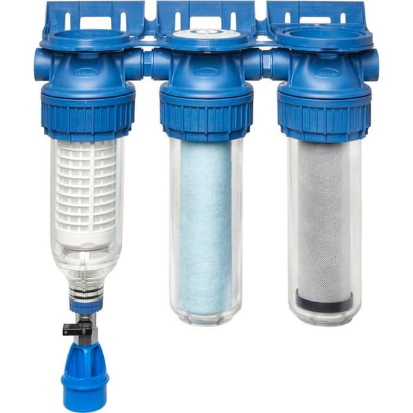 BWT Triplex Filtration System - PURESKY 50 µm Backwashable + ARCTIC 20 µm + PUREBLOCK 10 µm