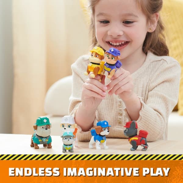 Paw Patrol Rubble and Crew Figures Set with 7 Characters