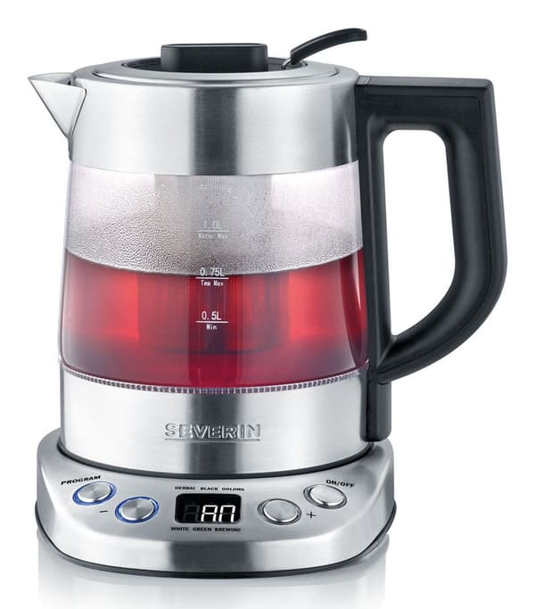SEVERIN Deluxe Mini Kettle 1 L 2200W Glass/Stainless Steel WK 3473