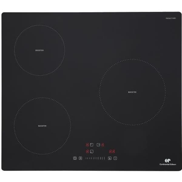 CONTINENTAL EDISON Induction Hob - 3 Burners - 6200W - 59 x 52 cm - Black