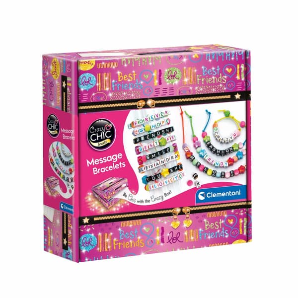 Clementoni Crazy Chic Message Bracelets - Craft Set for Ages 7+
