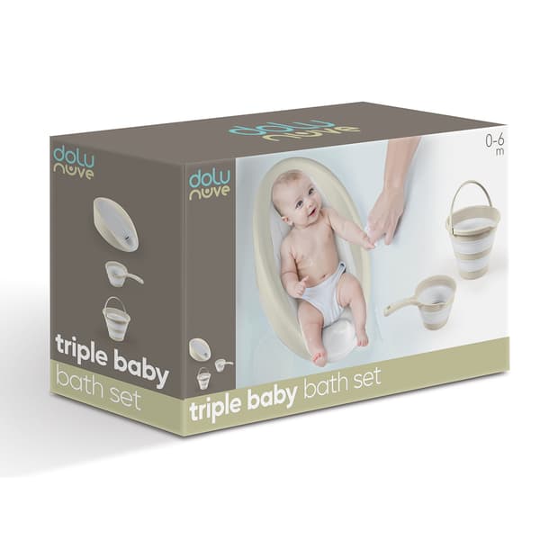 Dolu Baby Bath Set Beige - Safe and Practical Bath Solution for Babies