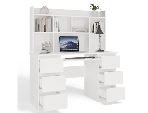 KUBA Desk Set + Extension Piece White