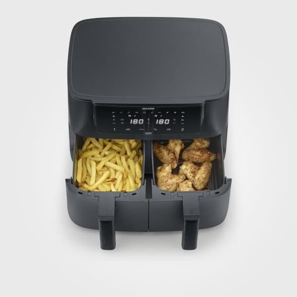 SEVERIN Air Fryer FR2463 - 8 L Capacity - Double Tank - 10 Programs - 2600W