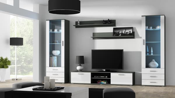 Cama Display Cabinet SOHO S1 Grey/White Gloss