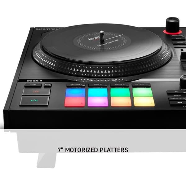 HERCULES DJCONTROL INPULSE T7 - Black Motorized DJ Controller with Two Decks