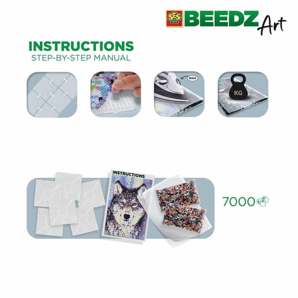 SES Creative Beedz Art Iron-on Beads Wolf 7000 Pieces