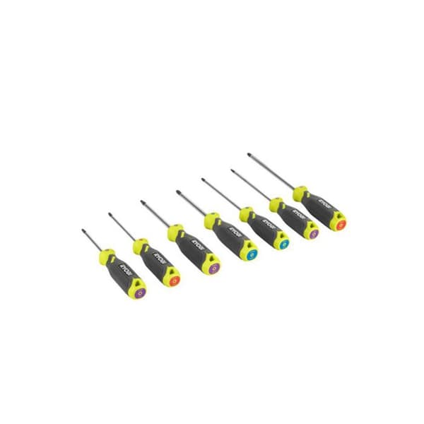 RYOBI 7-Piece Magnetic Screwdriver Set - RHSDS7PC - Ergonomic Handles