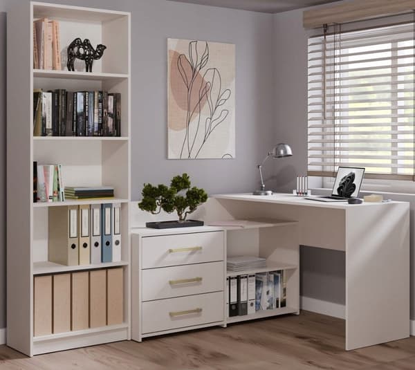Dany Kashmir Corner Desk Set with 3 Drawers Model DANY