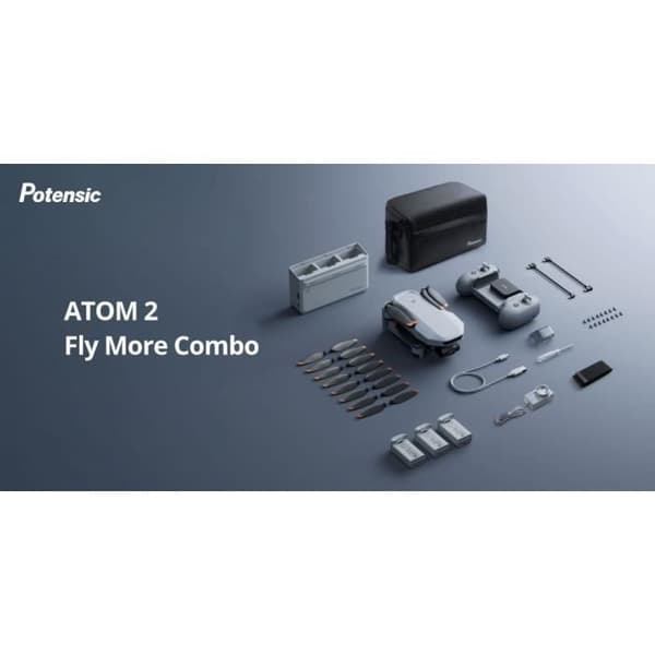 POTENSIC Drone - ATOM 2 - Fly More Combo - HD/4K Camera - Integrated GPS - 15-25 Minute Flight Time 300-meter