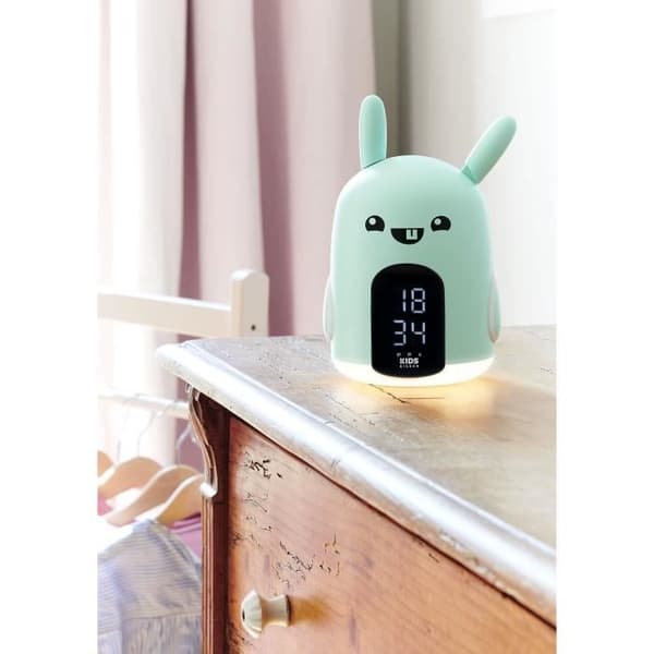 BIGBEN Baxter the Rabbit Alarm Clock & Night Light - 3 Melodies - Adjustable Brightness