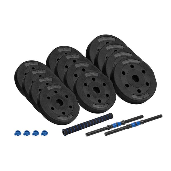 REBEL ACTIVE Adjustable Dumbbells 2x10 kg with Connector