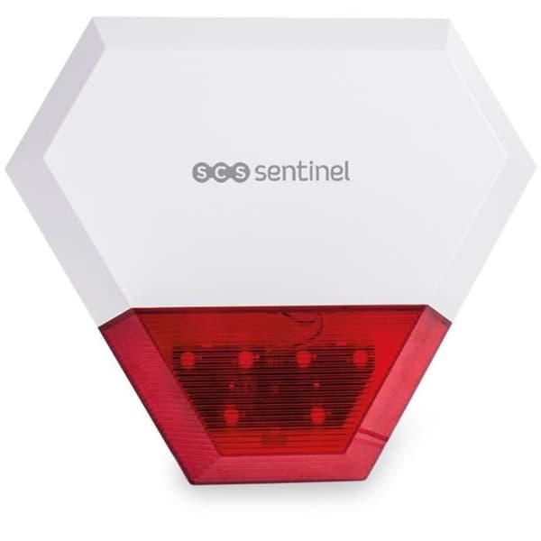 SCS SENTINEL Additional Wired Outdoor Siren - 80 m Range - Audible and Visual Alert