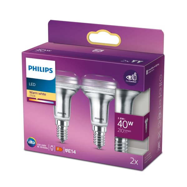 Philips LED CLA 40W R50 E14 Warm White 36° 2 Pieces 36d 2srt6