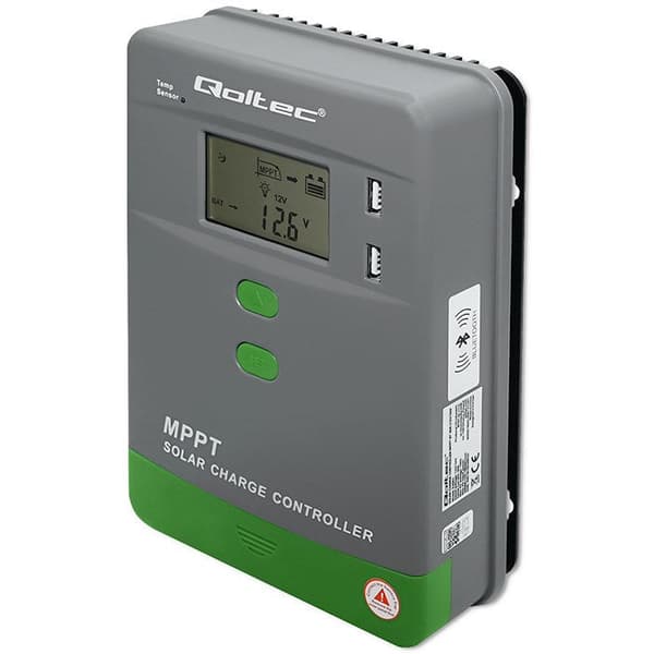 Qoltec Solar Charge Controller MPPT with Temperature Sensor - Advanced Energy Management