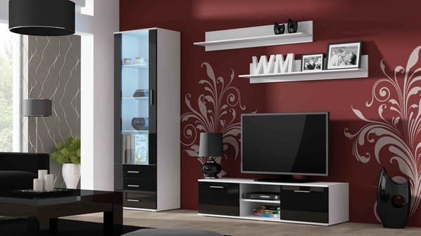 Cama TV Stand SOHO 140 White/Black Gloss