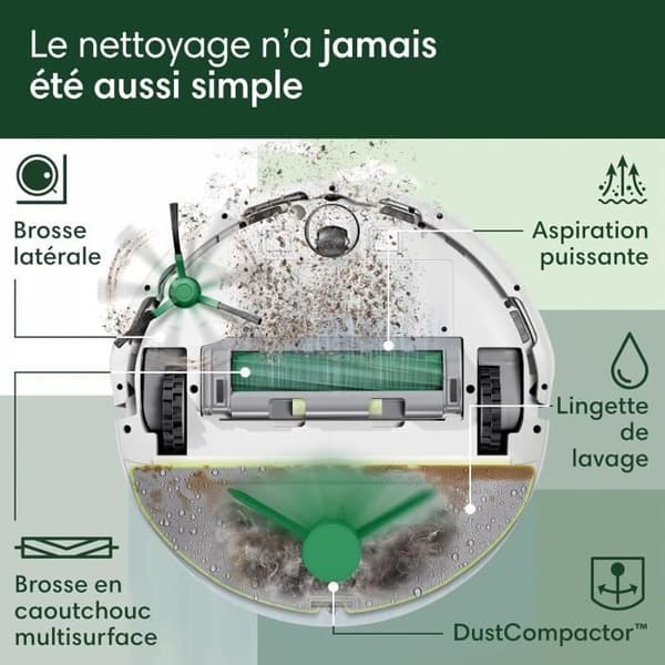 iRobot Roomba 205 DustCompactor Combo - 7000 Pa - 3 hours - Clearview LiDAR