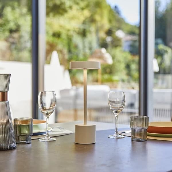LUMISKY ROBY WHITE Wireless Table Lamp - H30 cm - Aluminum Touch Control