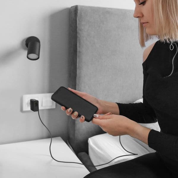 Qoltec 52380 Super Quick PD Charger 1xUSB-C 1xUSB 65W Black