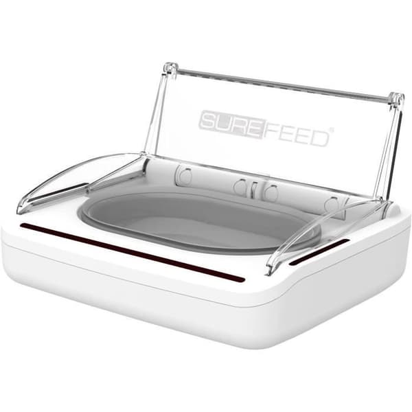 SUREFEED Automatic Odor-Free Cat Feeder - White - Airtight Lid