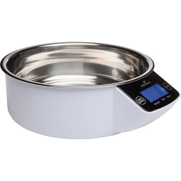 EYENIMAL Pet Bowl with Integrated Scale - 1 L - White