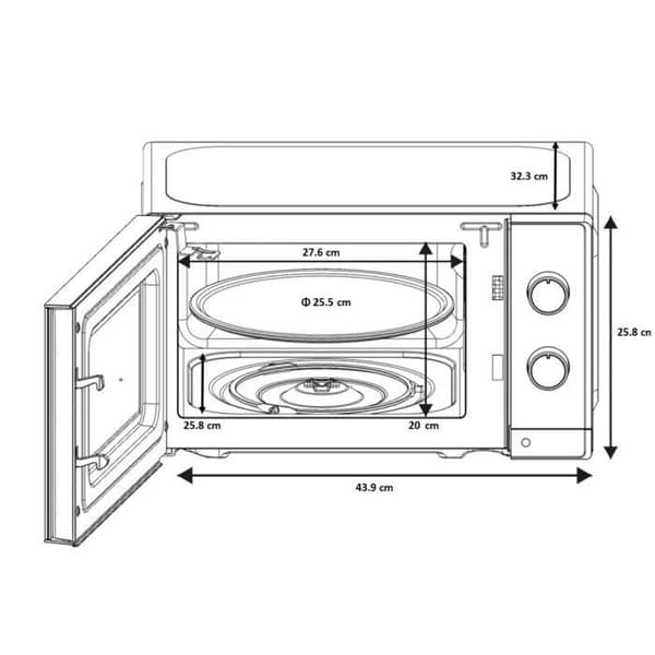 OCEANIC OCEAMO20W12 Microwave - 20 L - White