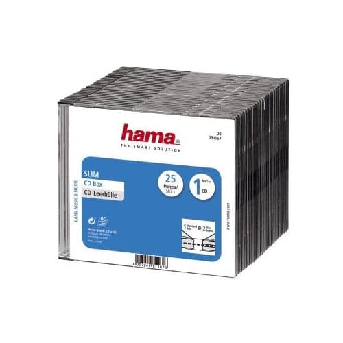 Hama CD Slim Box Black 25 Pack