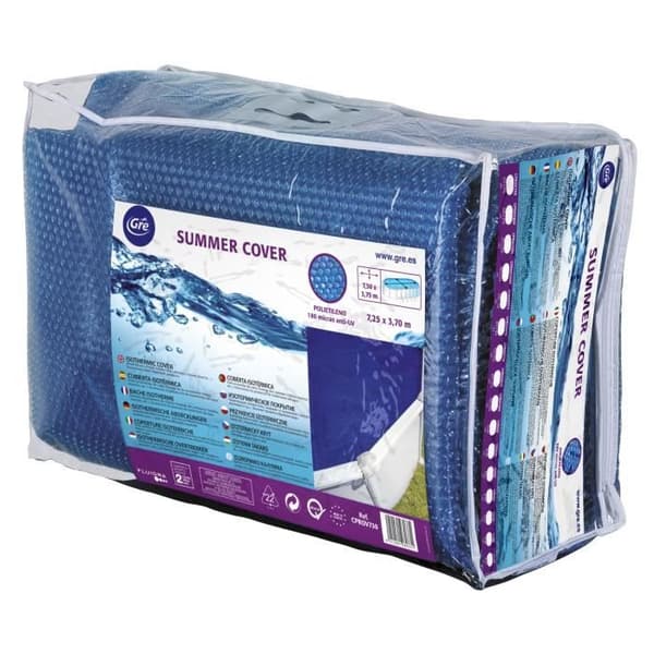 GRE - Summer bubble cover for oval pool 7.30 m x 3.75 m - UVA resistant - 0.18 mm thick