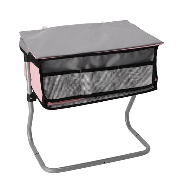 Doll Changing Table 39x25x39 cm Grey/Pink