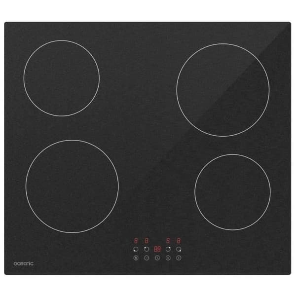 OCEANIC Ceramic Hob - 4 Burners - 59 x 52 cm - Black