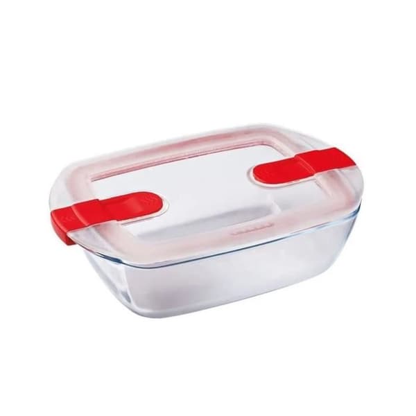 PYREX Rectangular Container with Lid - 28 x 20 cm - 2.5 L - Cook & Heat - Borosilicate Glass