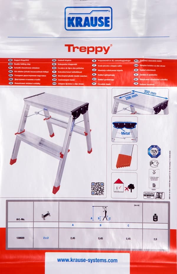 Krause Folding Step Treppy Silver