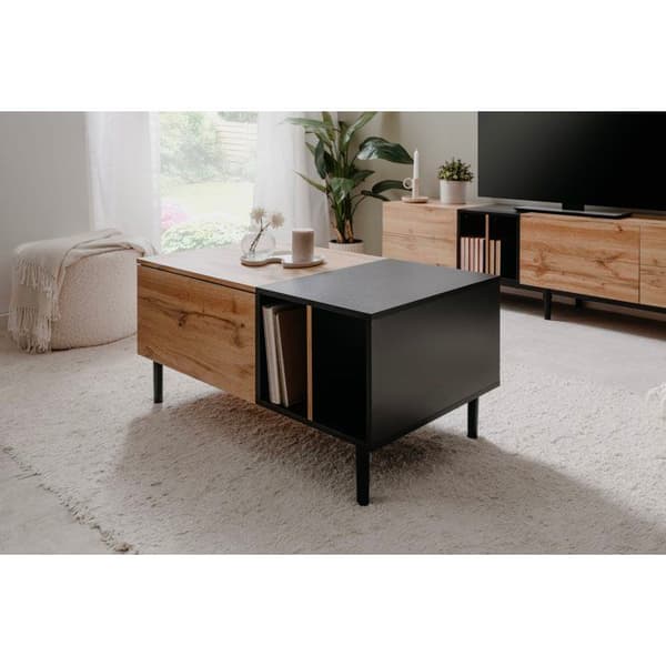 LONA Coffee Table - Rectangular - Artisan Oak/ Black - 100 x 46.5 x 55 cm