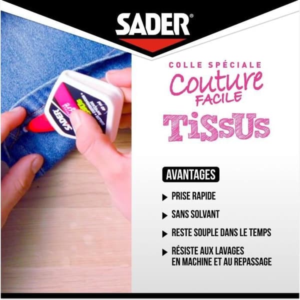 SADER Fabric Glue - Wash-resistant - 40 ml Bottle