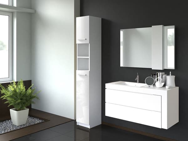 Topeshop MARBELA Bathroom Storage Cabinet - White - Model: MARBELA