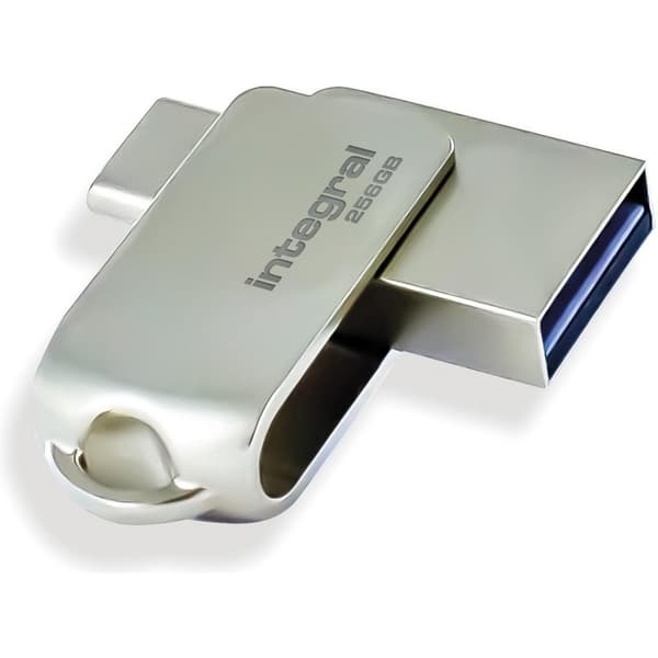 Integral 360-C Dual Flash Drive USB-C & USB 3.0 256GB Metal/Silver