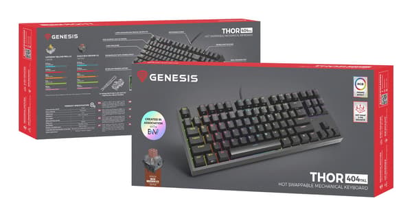GENESIS Thor 404 TKL Keyboard Gaming USB QWERTY US English Black