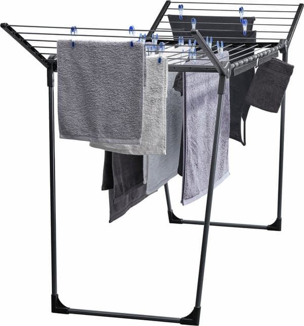 Leifheit Pegasus 180 Solid Black Drying Rack 18 m 81589