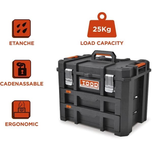 TOOD Tool Case/Box - Waterproof - With Drawers - 53x37x40 cm