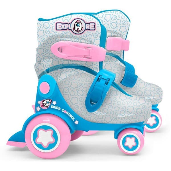 STAMP Adjustable Skates - Skids Control Explore - 4 Wheels - Size 23-26 - Pink