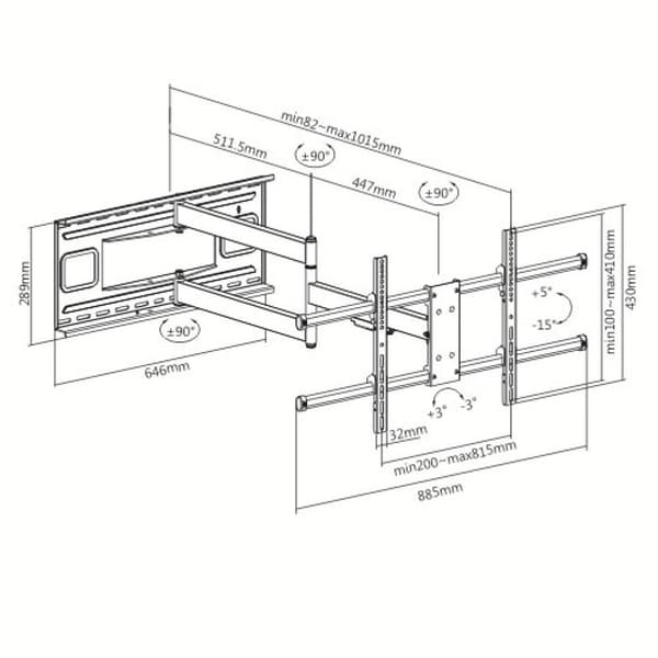 Techly TV Mount 80 Black ICA-PLB 490