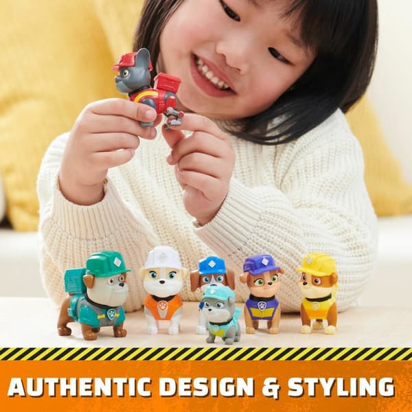 Paw Patrol Rubble and Crew Figures Set with 7 Characters