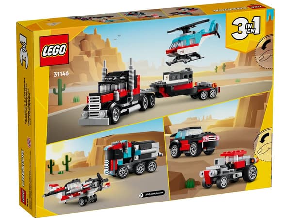 LEGO Creator 3-in-1 Low Loader with Helicopter (31146)