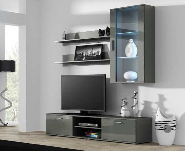 Cama Wall-Hung Display Cabinet SOHO Grey/Grey Gloss