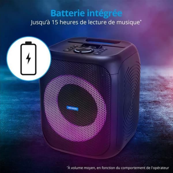 MEDION Compact Speaker - 50W RMS - Multicolor LED Ring