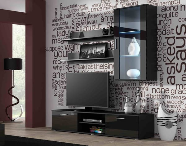 Cama TV Stand SOHO 180 Black/Black Gloss