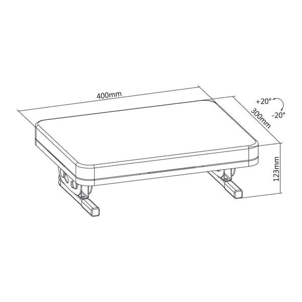 Maclean MC-460 Ergonomic Footrest - Adjustable Tilt Angle - Removable Cushion